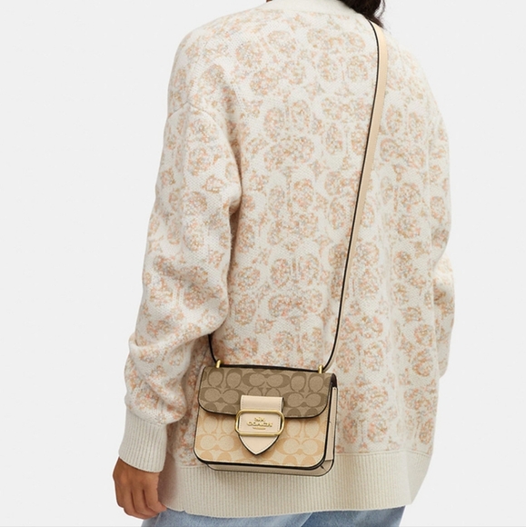 Morgan Square Crossbody Bag In Blocked Signature Canvas - Picture 4 of 12